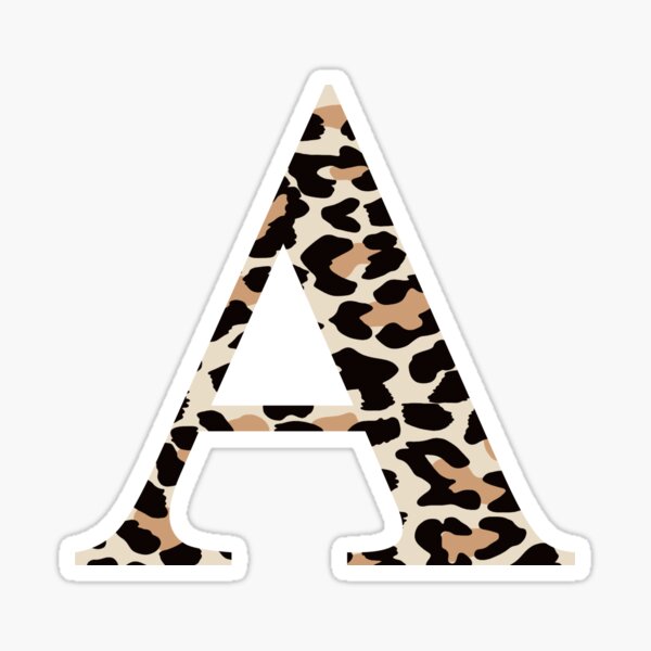 Cheetah Print A Initial Sticker