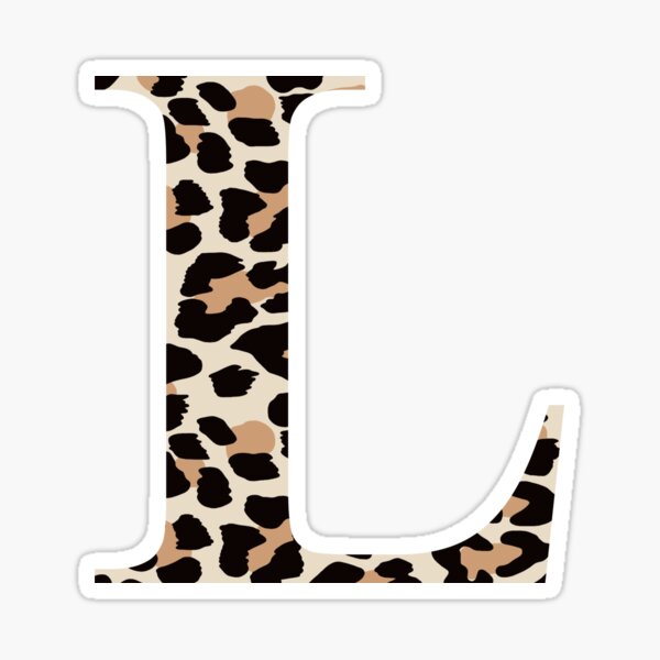 cheetah print l initial sticker by elisebarker redbubble