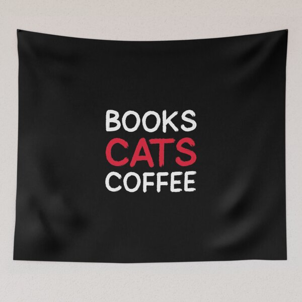 Item preview, Books, Cats, and Coffee Slogan designed and sold by coffeecrewtees.