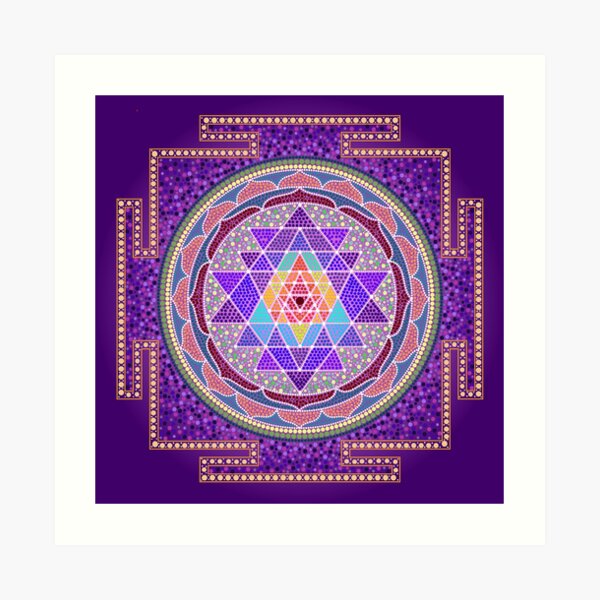 Sri Yantra Purple Art Print