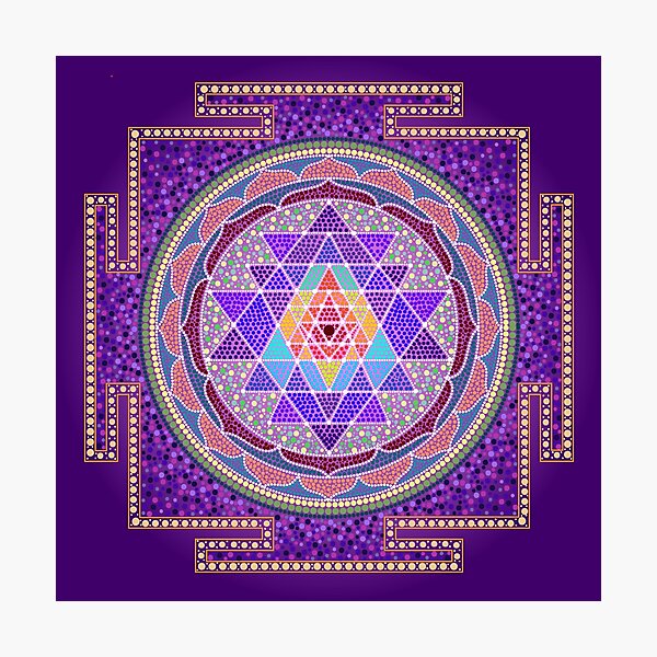 Sri Yantra Purple Photographic Print