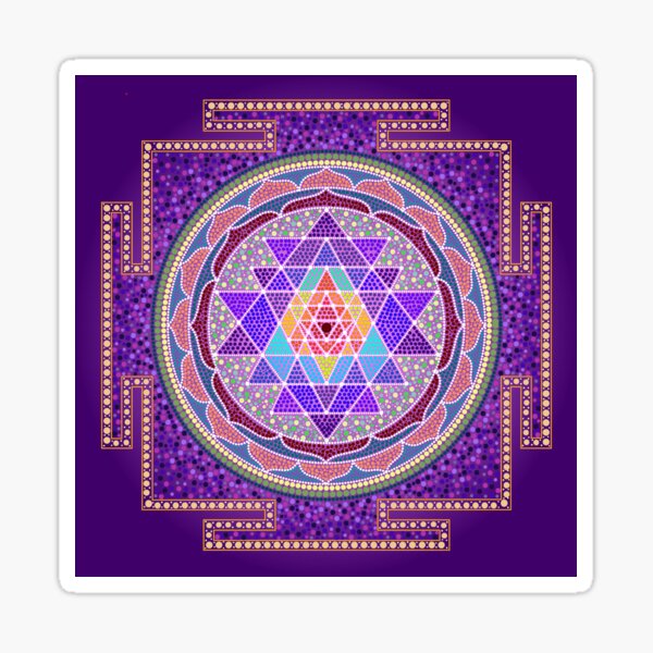 Sri Yantra Purple Sticker