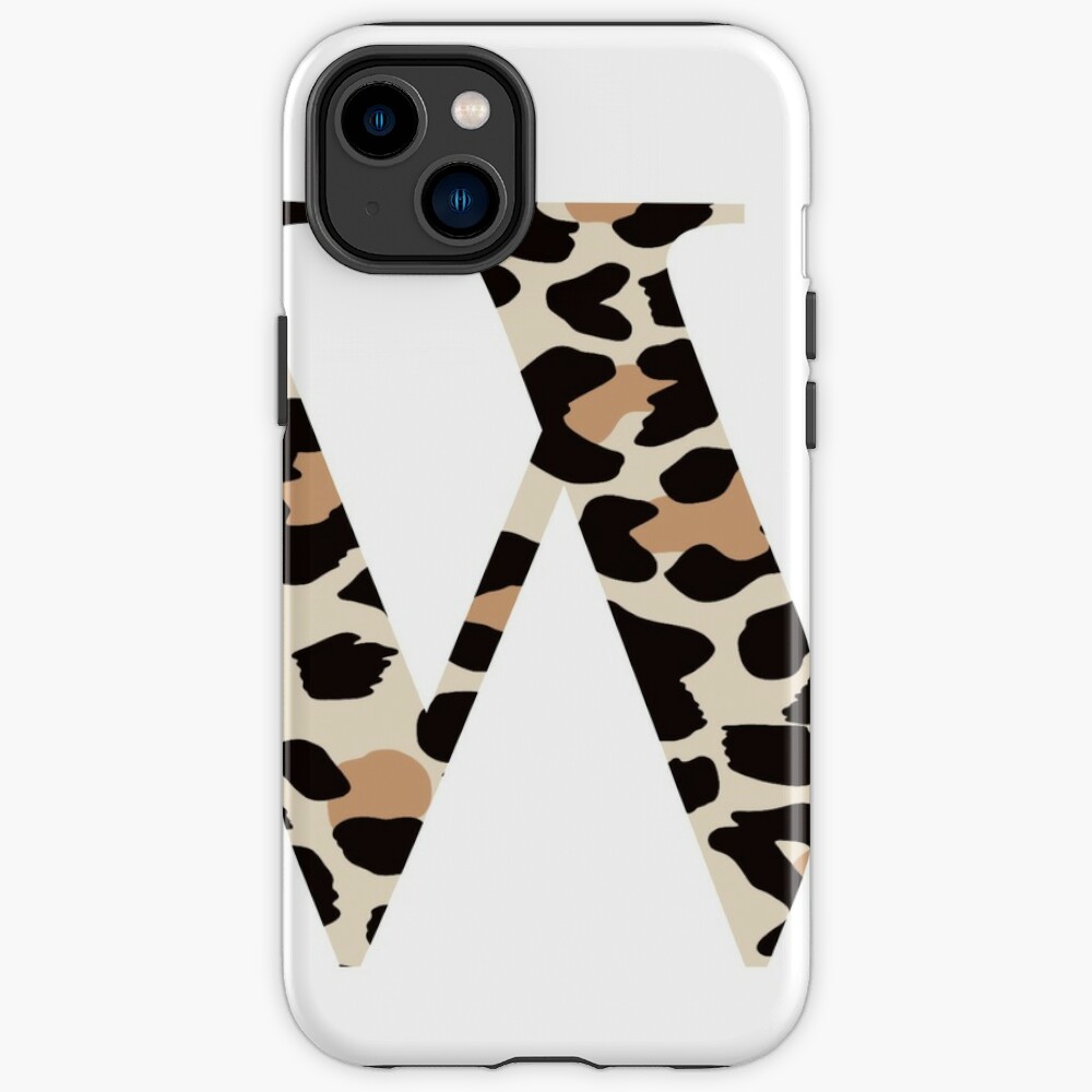 iPhone 14 Letter A Giraffe Animal Print Monogram Initial Case