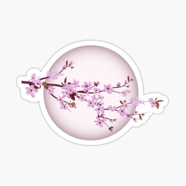 Pink Cherry Blossom Sticker