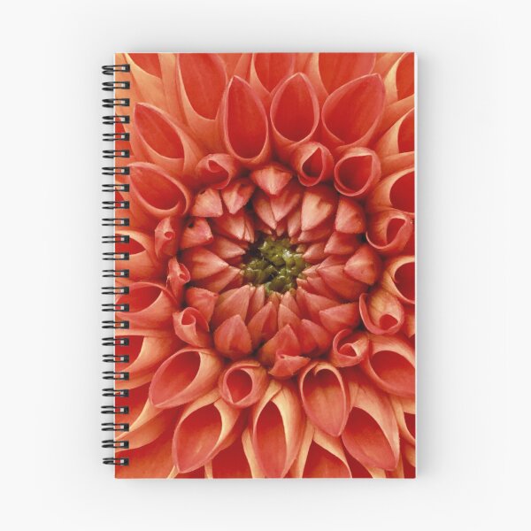 Item preview, Dahlia Flower Red Orange Floral Photography Symmetrical Art  designed and sold by AlwaysGrowing.