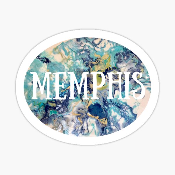 Memphis Blue-Green Paint Pour Sticker