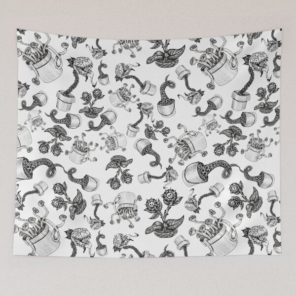 Item preview, Haunted Garden Plants Pen and Ink Pattern designed and sold by Ariana Dagan.