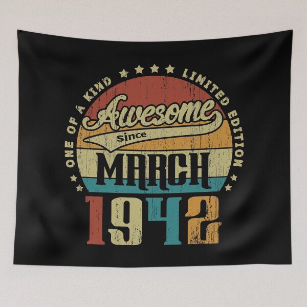 Item preview, Vintage March 1942 One Of A Kind Awesome Since March 1942 79th Birthday Gift 79 Years Old designed and sold by Takatv.