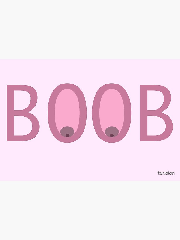 boobs text with boobs in the o Art Board Print for Sale by tension