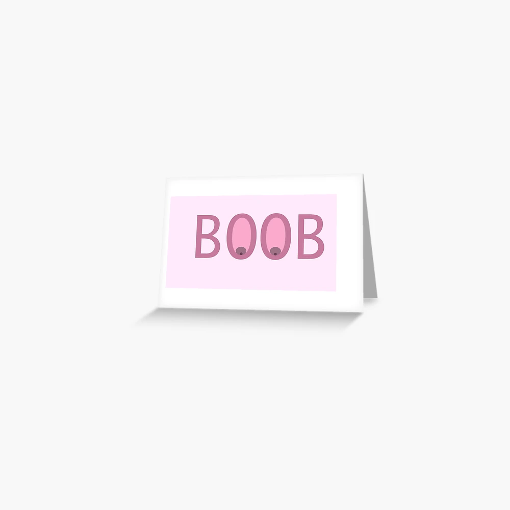 Boobs Word Art Greeting Card  Tits, Breasts, Titties, Bazookas