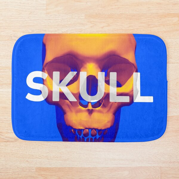 Item preview, Skull Text (Halloween) - Yellow on Blue designed and sold by MisterSquid.