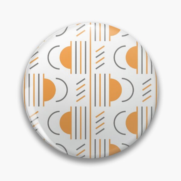 Item preview, Lines & Semicircles Geometric Pattern – Gray & Orange designed and sold by RoguePatterns.