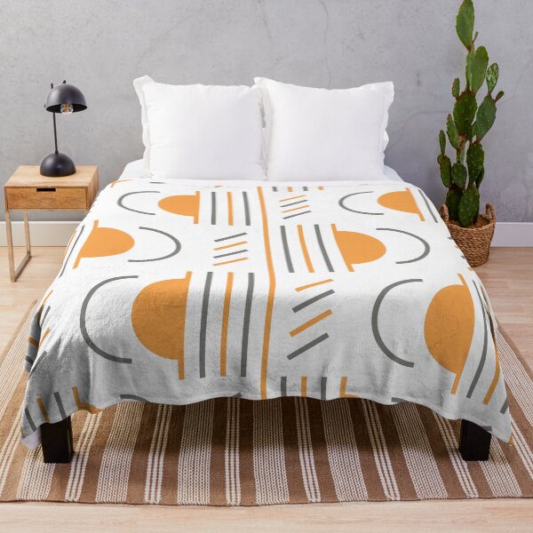 Item preview, Lines & Semicircles Geometric Pattern – Gray & Orange designed and sold by RoguePatterns.