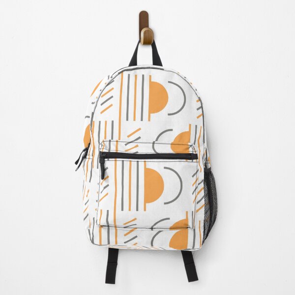 Item preview, Lines & Semicircles Geometric Pattern – Gray & Orange designed and sold by RoguePatterns.