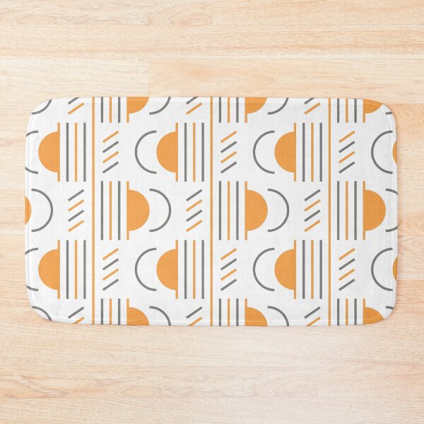 Item preview, Lines & Semicircles Geometric Pattern – Gray & Orange designed and sold by RoguePatterns.