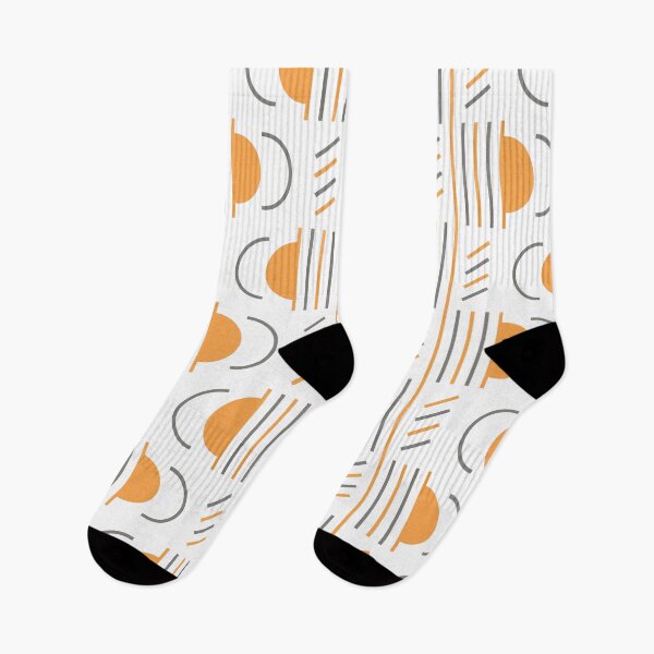 Item preview, Lines & Semicircles Geometric Pattern – Gray & Orange designed and sold by RoguePatterns.