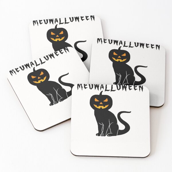 Item preview, meowalloween black cat and pumpkin halloween designed and sold by MonaMortiz.