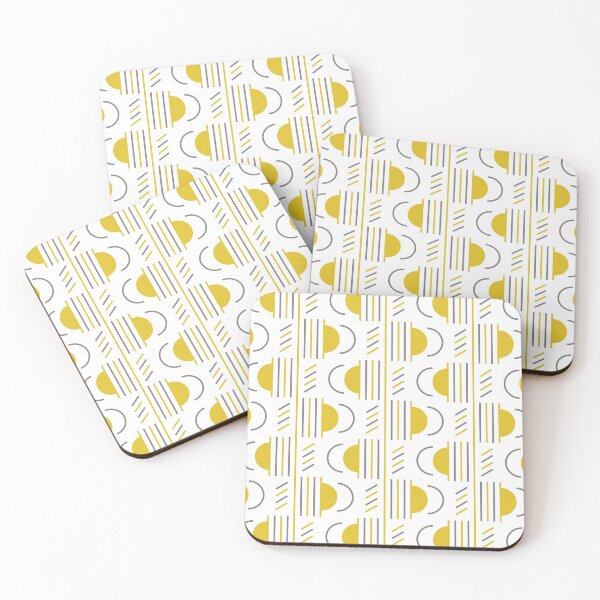Item preview, Lines & Semicircles Geometric Pattern – Gray & Mustard Yellow designed and sold by RoguePatterns.