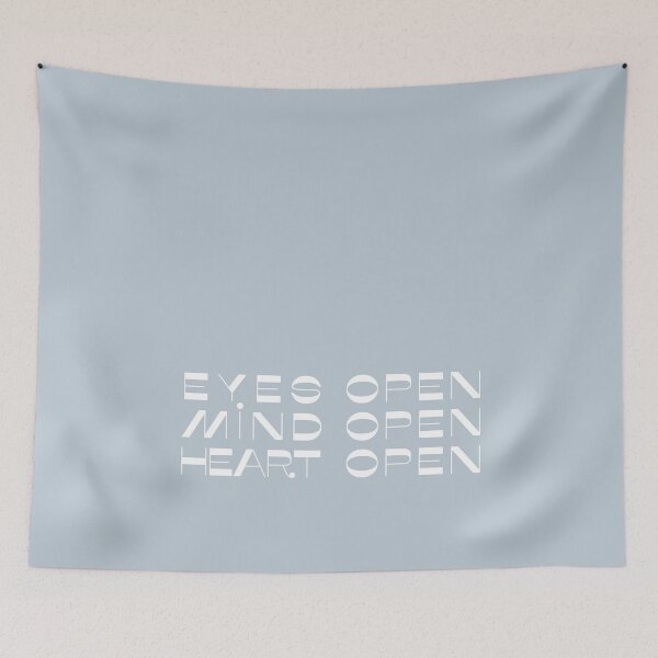 Item preview, Eyes Open, Mind Open, Heart Open - pastel blue designed and sold by Aryeh Studio.