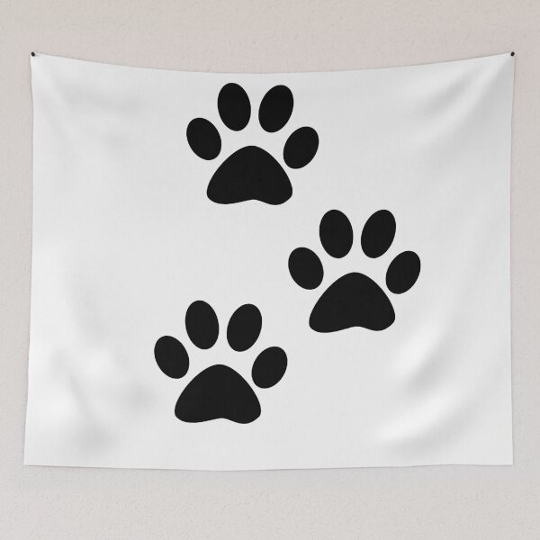 Item preview, Paw Print Trail (Black) designed and sold by Valentine Isla.