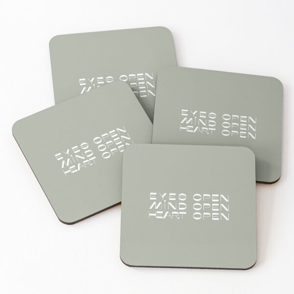 Item preview, Eyes Open, Mind Open, Heart Open - olive green designed and sold by Aryeh Studio.
