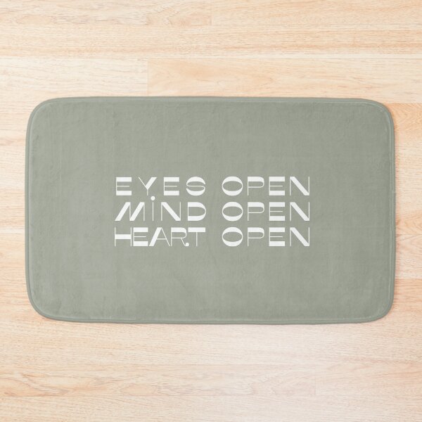 Item preview, Eyes Open, Mind Open, Heart Open - olive green designed and sold by Aryeh Studio.