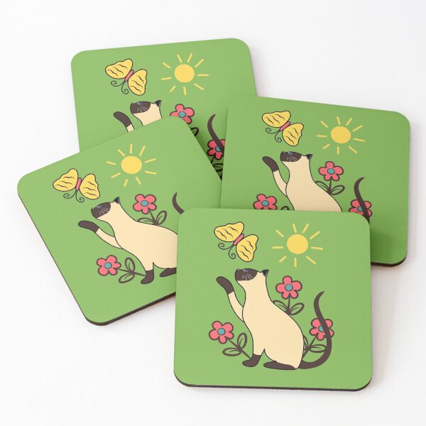 Item preview, Siamese Cat Playing with Butterfly designed and sold by lulululupaint.