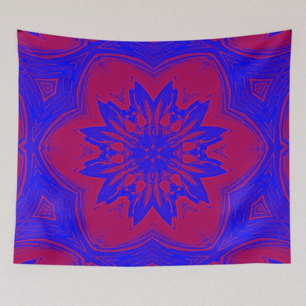 Item preview, Red and blue flower pattern designed and sold by rich-jam.