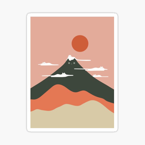 Cat Landscape 72A Sticker