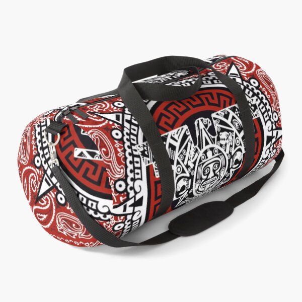The. O.G Family Clothing - Aztec Huelga Bird Red Rag Design Duffle Bag