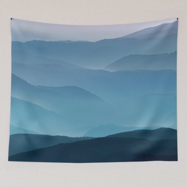 Item preview, Pastel Blue Aesthetic-mountain view sunset designed and sold by looklock.
