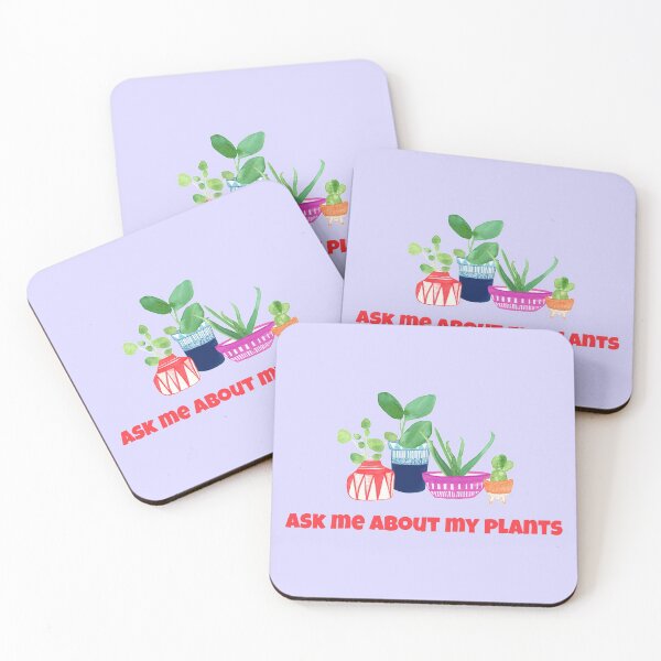 Item preview, Ask Me About My Plants Quote with Watercolour Plants and Cactus Drawing  designed and sold by halmarho.