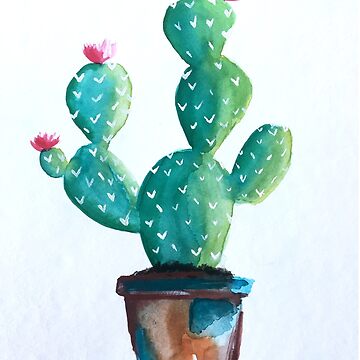 Artwork thumbnail, Hedgehog Cactus Watercolour by Jenie Yolland