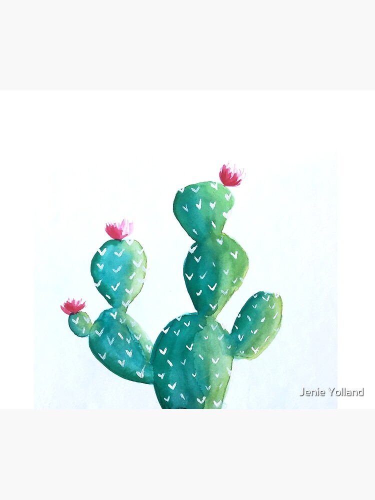 Hedgehog Cactus Watercolour by JenieYolland