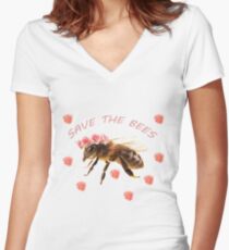 Save The Bees Women's Fitted V-Neck T-Shirt