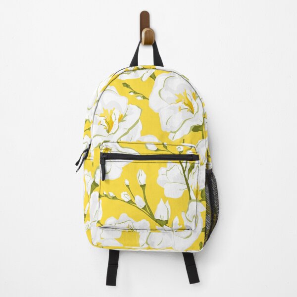 Item preview, White freesia on a yellow background. designed and sold by lents.
