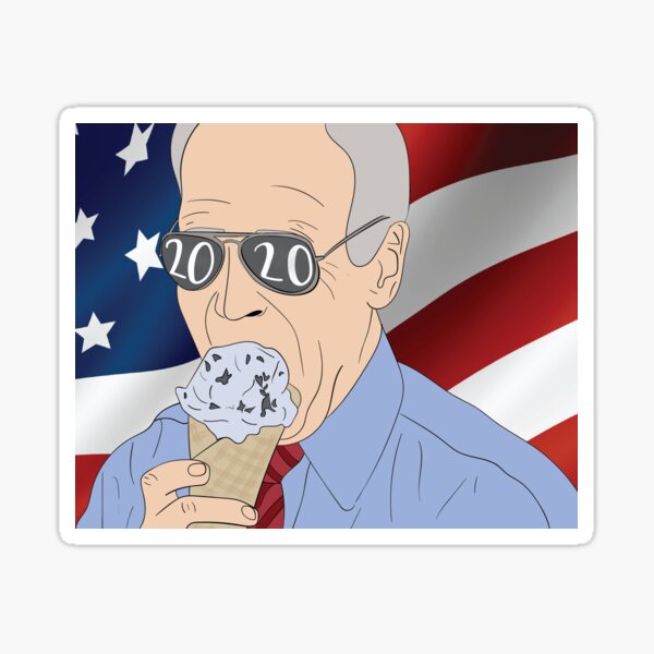 Patriotic Biden Eats Ice Cream Sticker