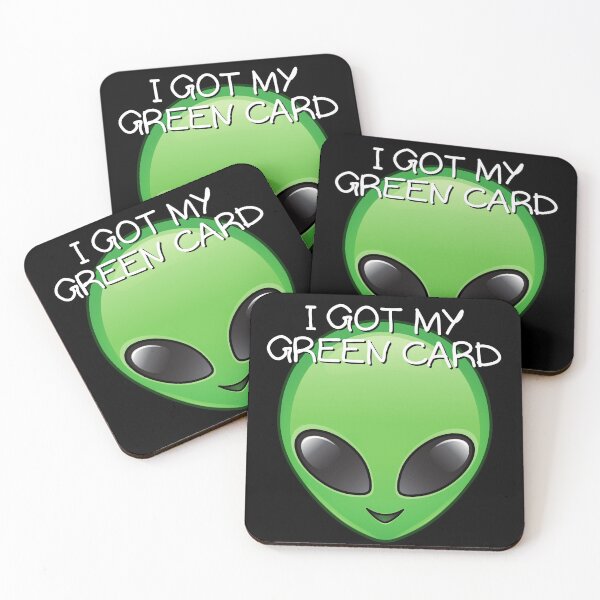 Item preview, Green Card Alien Funny Space Astronaut Joke designed and sold by Two Left Hands Design.