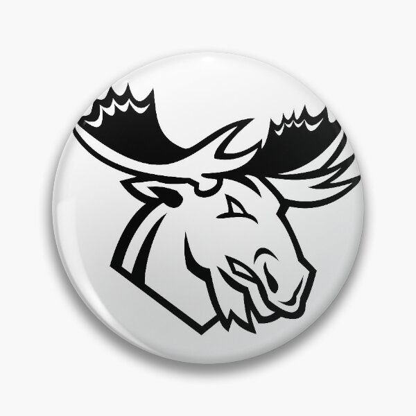 Item preview, Angry Moose or Elk Looking to Side Mascot Black and White designed and sold by patrimonio.