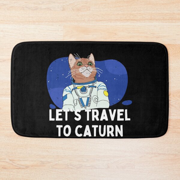 Item preview, Let's Travel To Caturn Saturn Astronaut Cat Mars designed and sold by Two Left Hands Design.