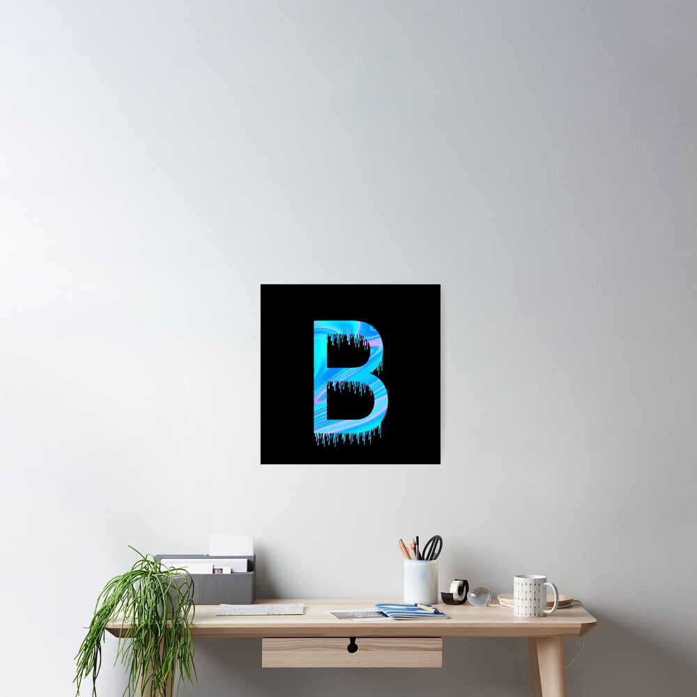 "Drippy Holographic Beta/B Transparent Alphabet." Poster By ...