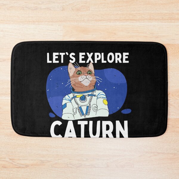Item preview, Let's Travel To Caturn Saturn Astronaut Cat Mars designed and sold by Two Left Hands Design.