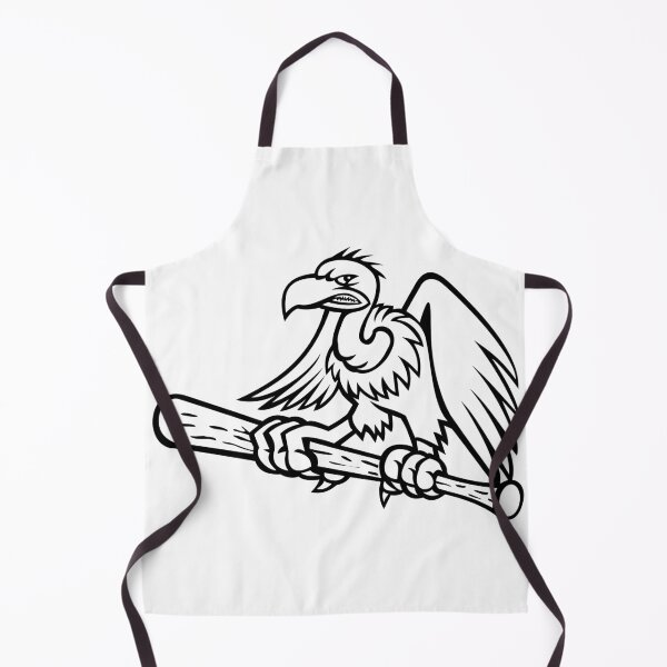 Item preview, Californian Condor Clutching Perching on a Baseball Bat Mascot Black and White designed and sold by patrimonio.
