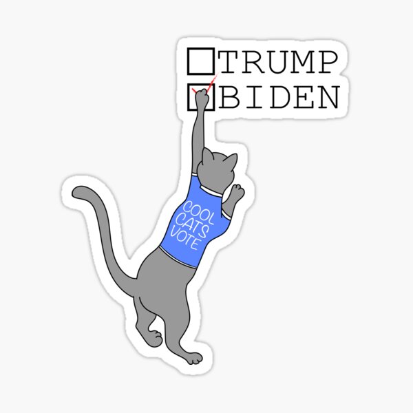 Cool Cats Vote For Biden Sticker