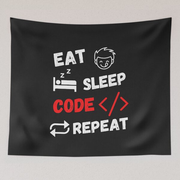 Item preview, Eat Sleep Code Repeat designed and sold by MohitJain1109.