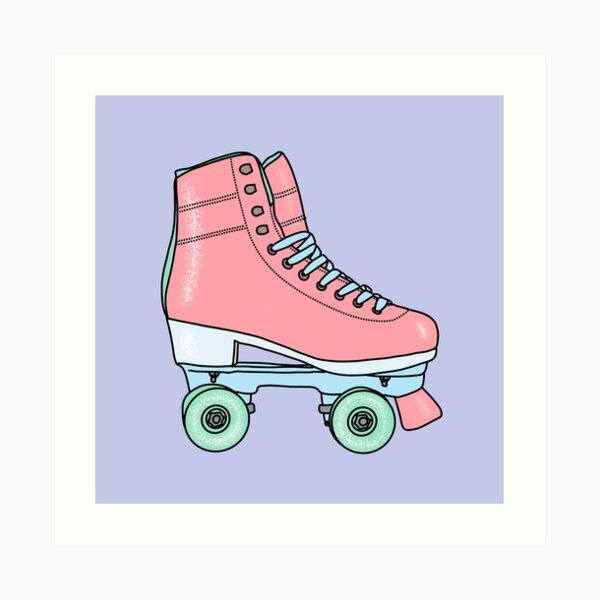 "Pastel roller skate watermelon " Art Print by LilsLines Redbubble