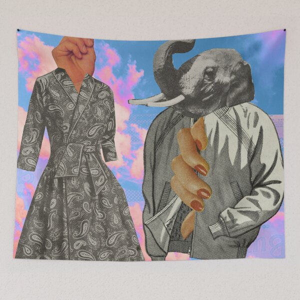 Item preview, Don't Knock It Until You Try It - Surrealist Collage Art Piece designed and sold by royalblewitup.
