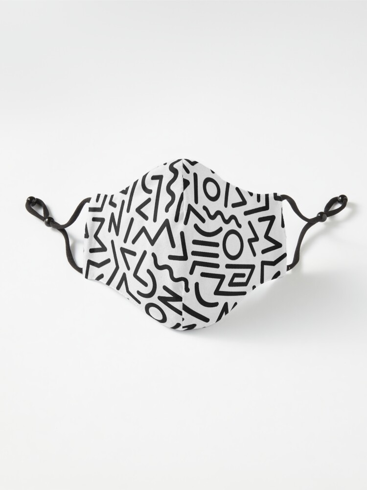 Alternate view of Memphis Pattern Black and White Mask