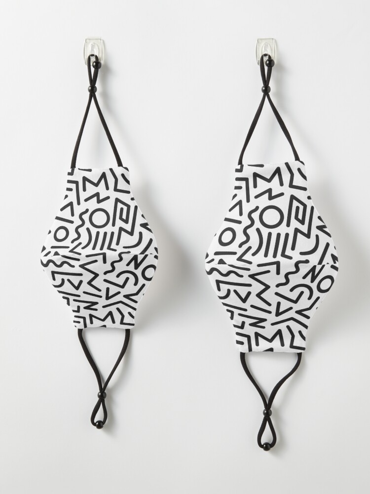 Alternate view of Memphis Pattern Black and White Mask