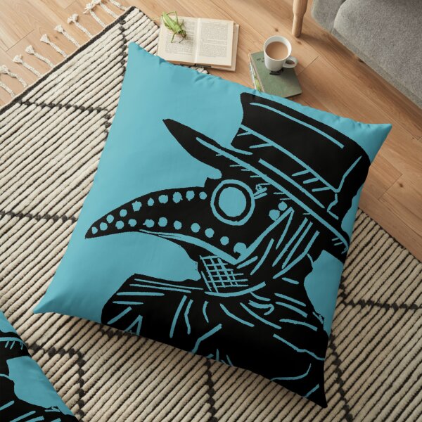 Block Print Plague Mask Floor Pillow